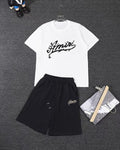 AMIRI Script Logo Short‑Sleeve Tee & Drawstring Shorts Set