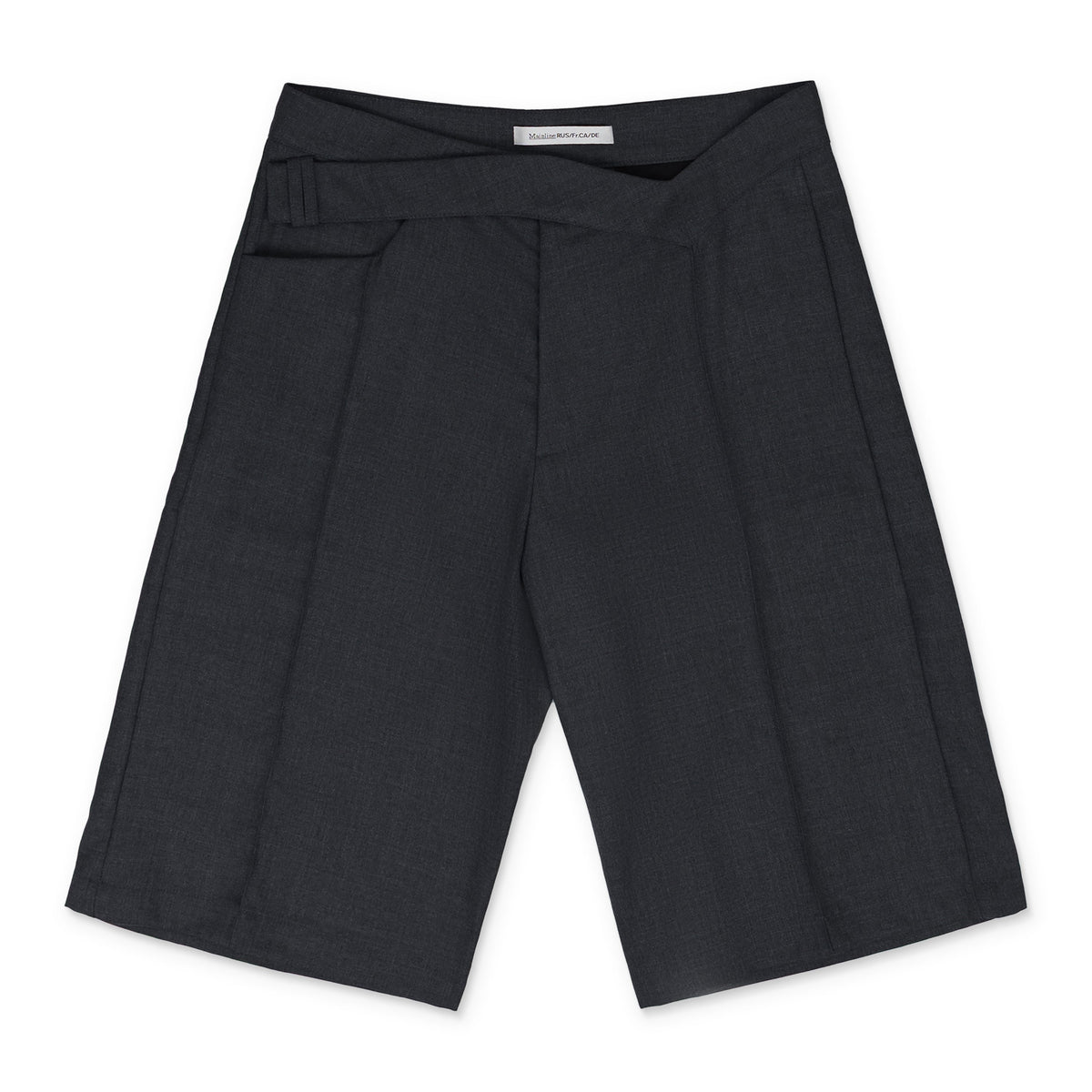 Grey Tailored Shorts With V-Waistband