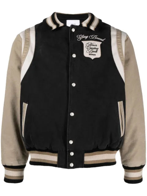 RHUDE logo-embroidered canvas bomber jacket
