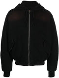 424 zip-up padded hooded jacket