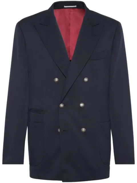 Brunello Cucinelli double-breasted silk blazer
