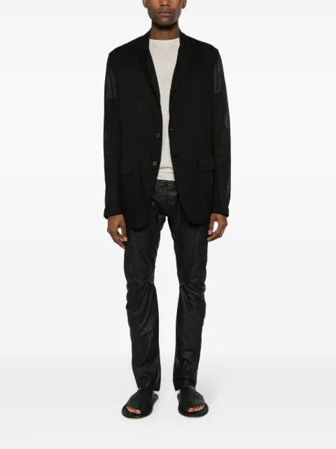 Masnada semi-sheer single-breasted blazer