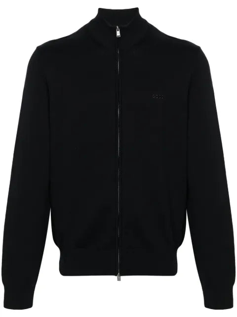 BOSS high-neck cotton cardigan