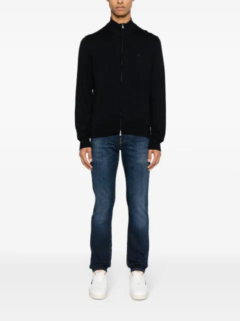 BOSS high-neck cotton cardigan