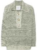 Nanushka mélange wool-blend polo top