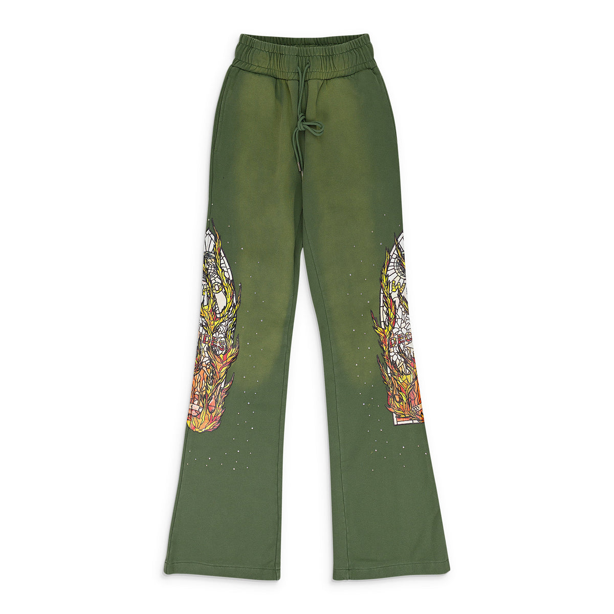 GREEN FLAME GLASS SWEATPANTS