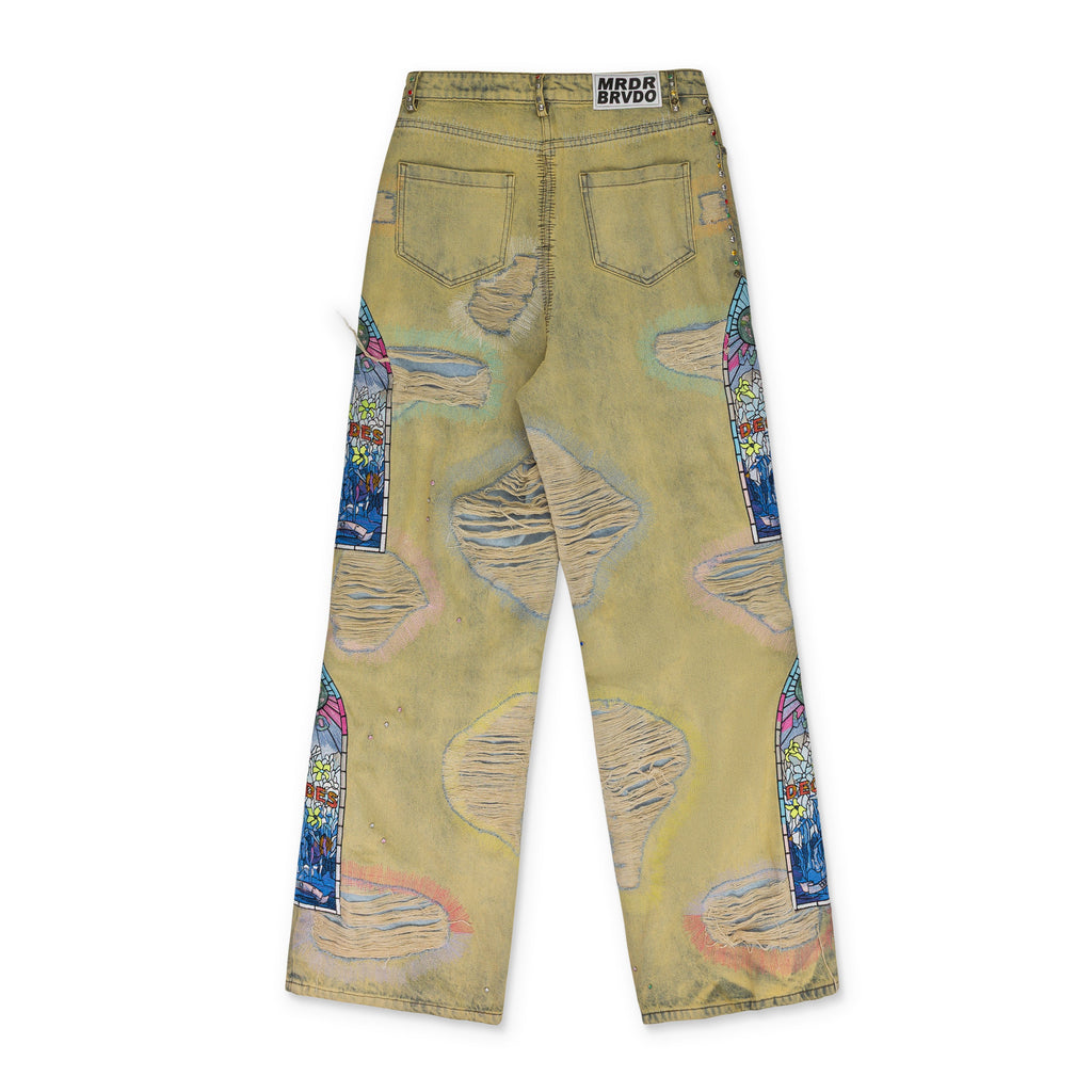 MULTI EMBROIDERED RELAXED-FIT JEANS
