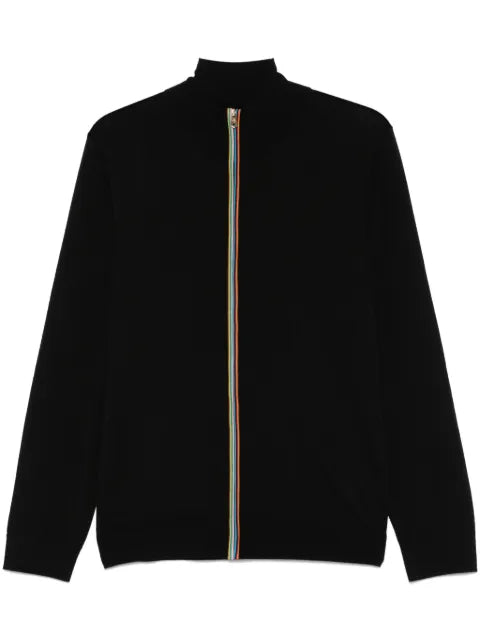 Paul Smith washable merino wool 'Signature Stripe' zip cardigan