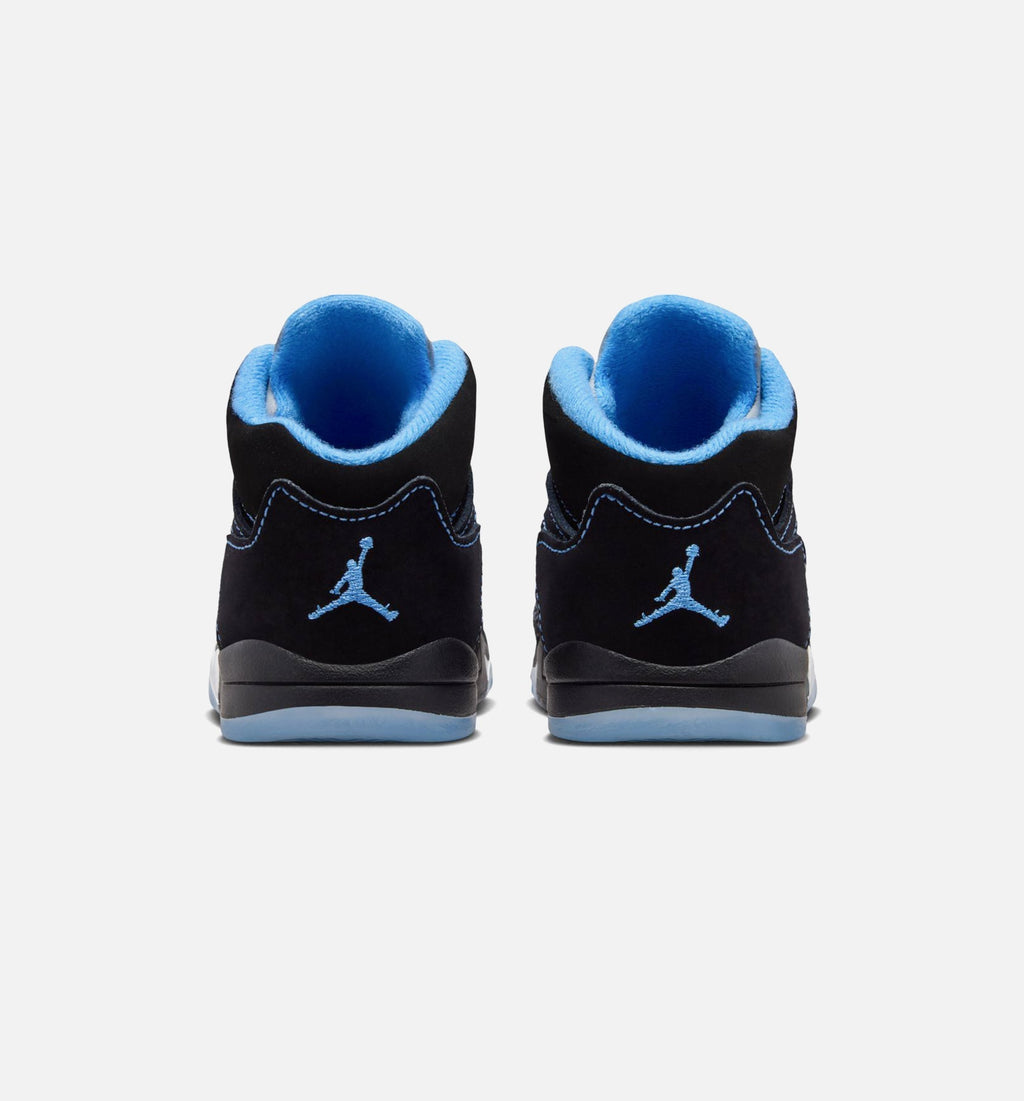 Air Jordan 5 Retro Black Carolina Infant Sneakers - Black/University Blue/White