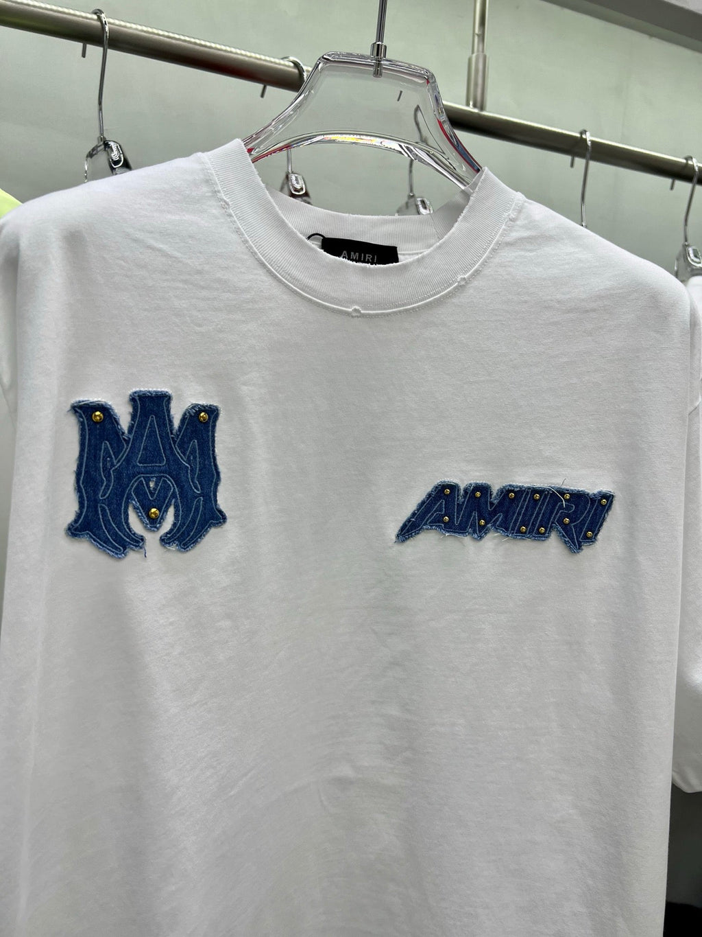AMIRI Denim Patch MA Logo Short-Sleeve Crew Neck T-Shirt