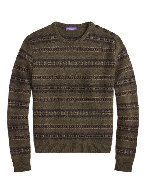 Ralph Lauren Purple Label fairisle button-detail pullover