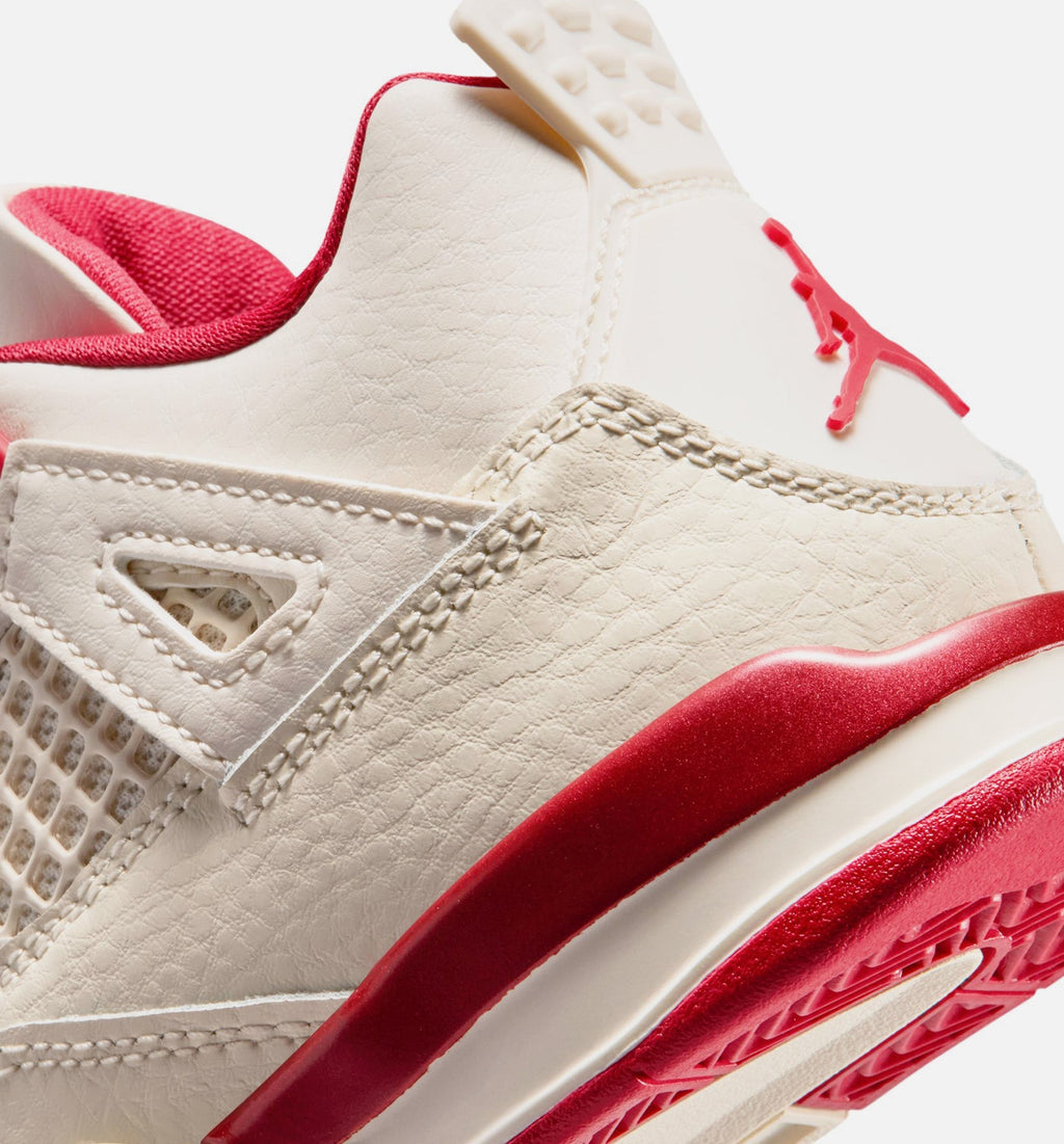 Air Jordan 4 Retro Valentine's Day | Preschool Lifestyle Shoe | Light Ivory/Canyon Rust/Siren Red