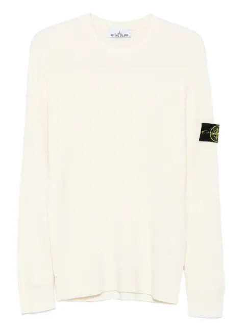 Stone Island ribbed-knit logo-patch sweater