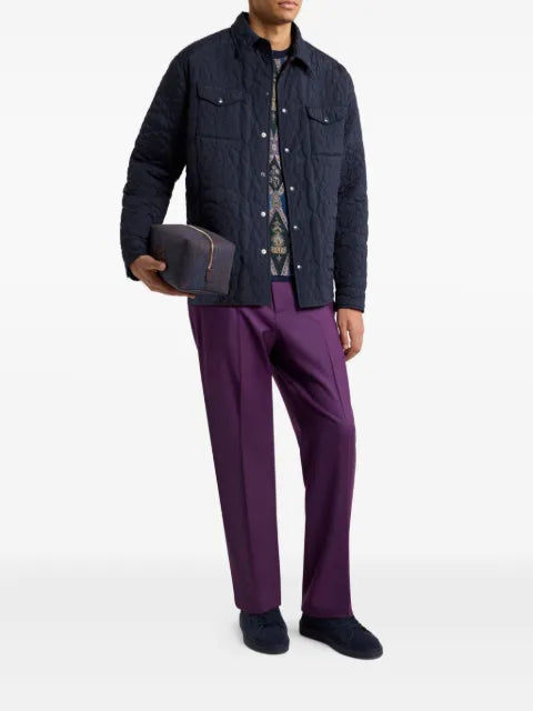 ETRO quilted floral-pattern overshirt