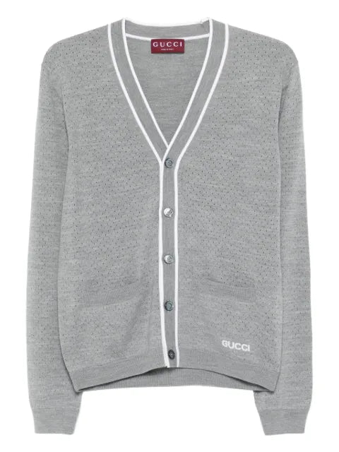 Gucci embroidered-logo cardigan