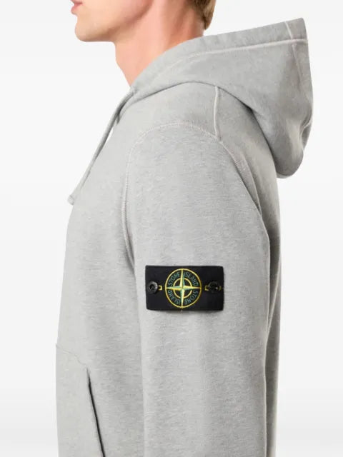 Stone Island 6100062 organic m©lange cotton fleece hooded sweatshirt