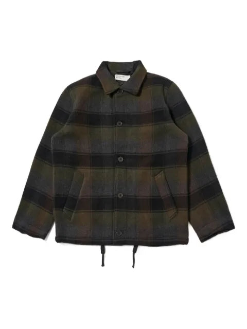 Universal Works button-fastening checked jacket