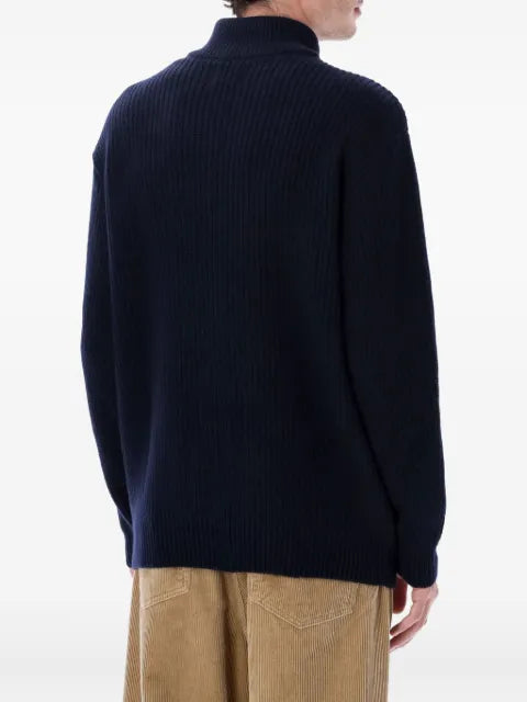 colorful standard half-zip ribbed sweater