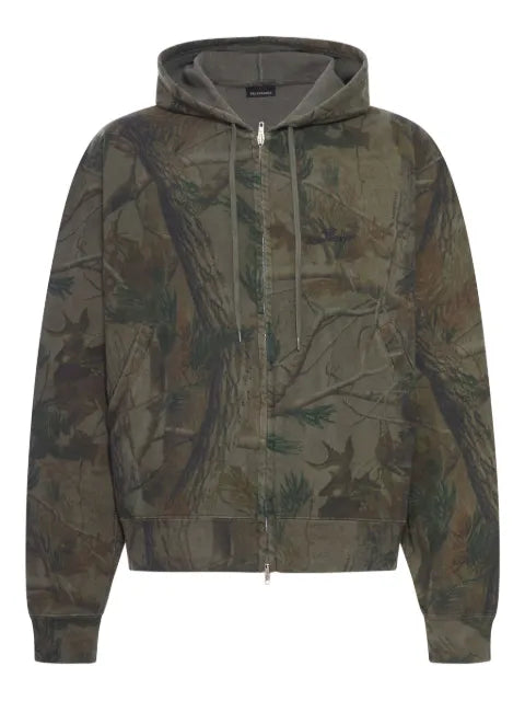Balenciaga camo-print zip-up hoodie