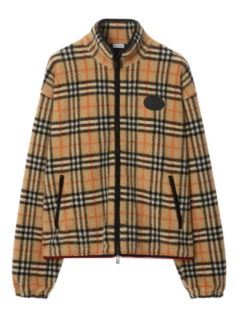 Burberry Check wool cashmere blend fleece
