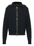 Versace zip-up cable-knit cardigan