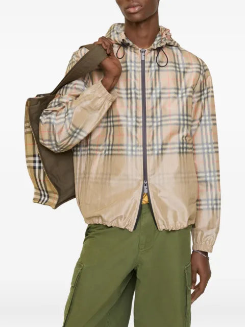 Burberry gradient Check newport hooded jacket