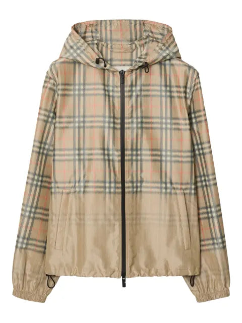 Burberry gradient Check newport hooded jacket