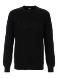 FENDI logo-embellishment ribbed-knit sweater