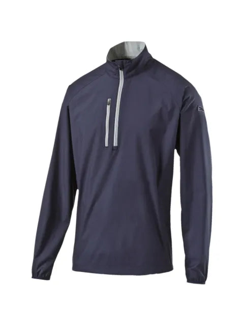 PUMA logo-print long-sleeve wind jacket
