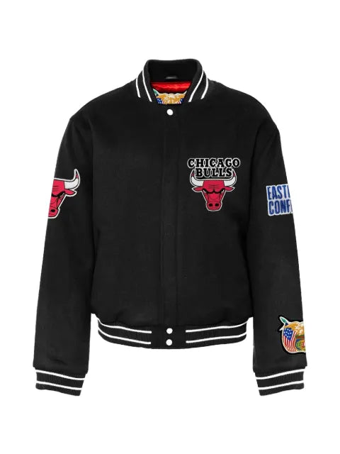 Jeff Hamilton chicago bulls-patch bomber jacket