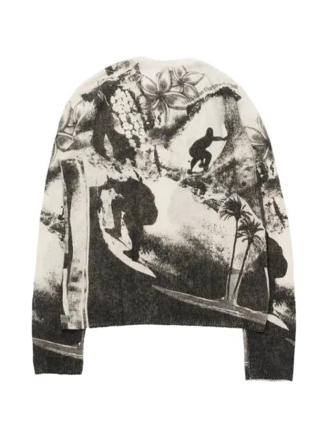 Stockholm Surfboard Club collage print tommy sweater
