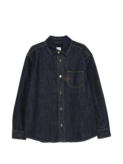Casablanca logo-embroidered denim shirt