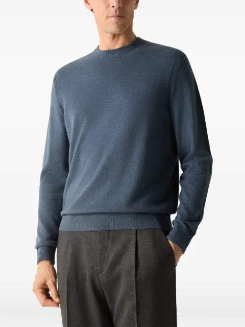 Zegna light blue Oasi cashmere crewneck sweater