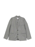 Hed Mayner pinstripe collarless blazer