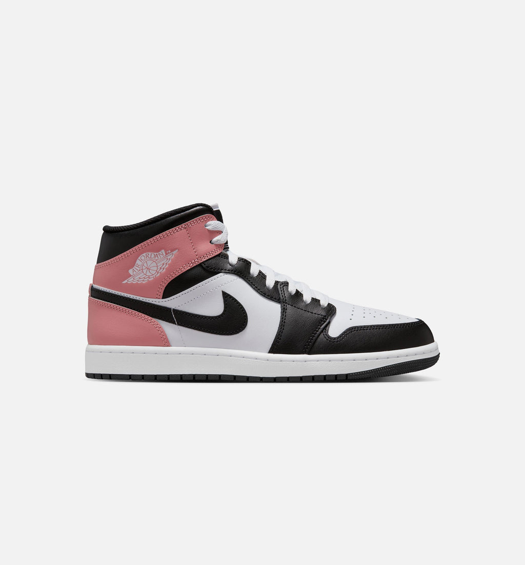 Air Jordan 1 Mid Mens Lifestyle Shoe - White/Rust Pink/Black