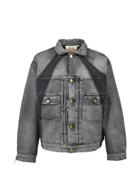 Dear BORO faded-effect boxy denim jacket