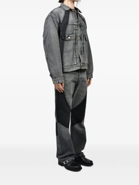 Dear BORO faded-effect boxy denim jacket