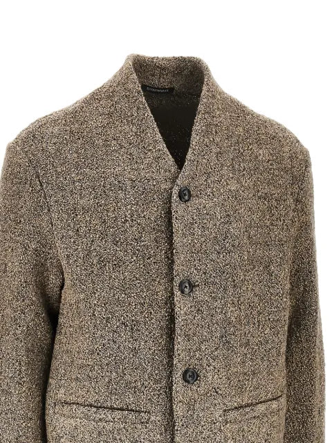Emporio Armani bouclé-knit single-breasted jacket