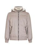 Brunello Cucinelli bonded wool flannel down jacket with detachable hood