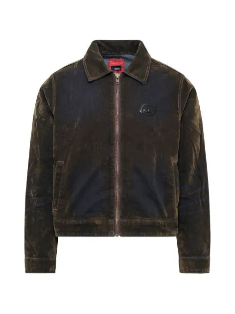 KidSuper flocked logo-patch jacket