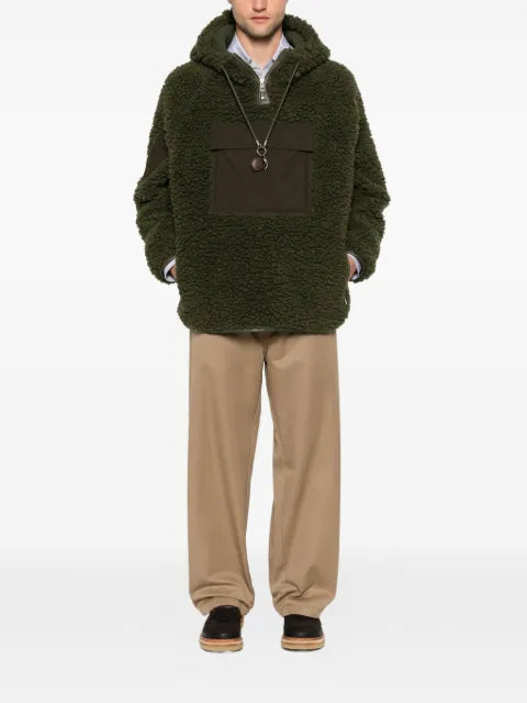 LOEWE fleece-texture hooded jacket