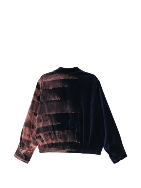 Taakk hand-bleached velvet zip jacket