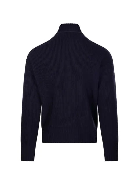 Diana Studio Trucker ribbed-knit half-zip sweater
