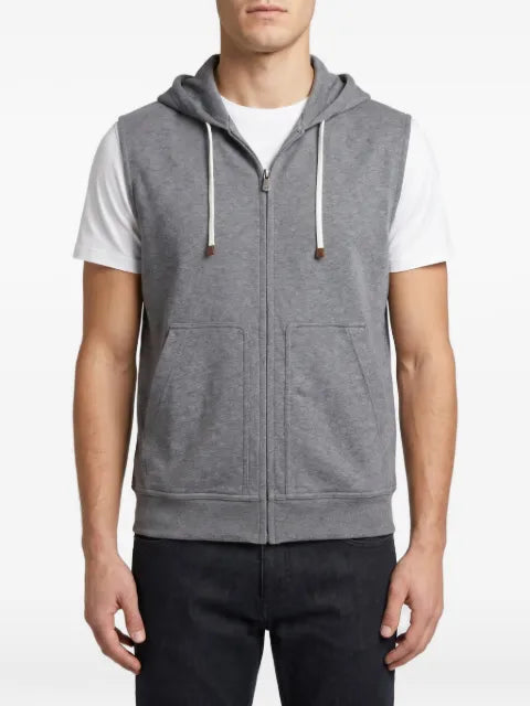 Brunello Cucinelli sleeveless zip-up hoodie