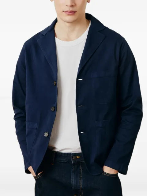 Corridor twill horn-button blazer