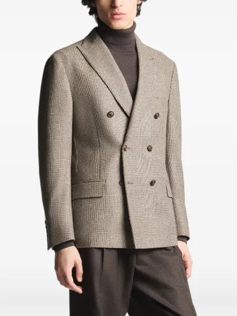 Fay Prince of Wales check double-breasted blazer