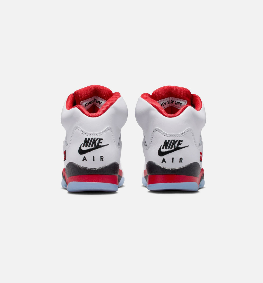 Air Jordan 5 Retro Fire Red Big Kids' Sneakers - White / Fire Red / Black