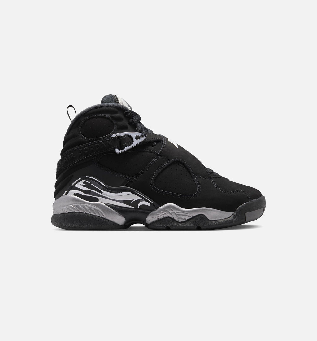 Air Jordan 8 Retro Chrome – Grade School Lifestyle Shoe | Black/White/Light Graphite