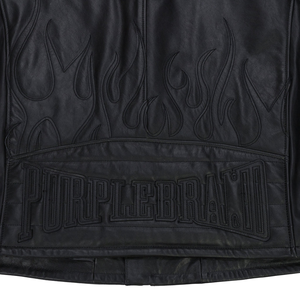 Black Leather Zip Moto Jacket