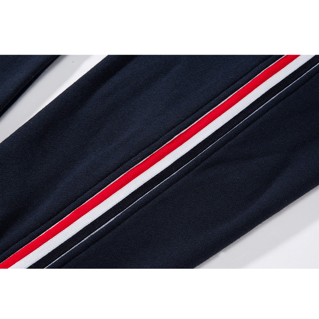 Thom Browne Style Unisex Casual Sweatpants with Signature Four-Bar Detail